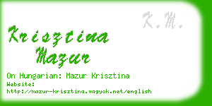krisztina mazur business card